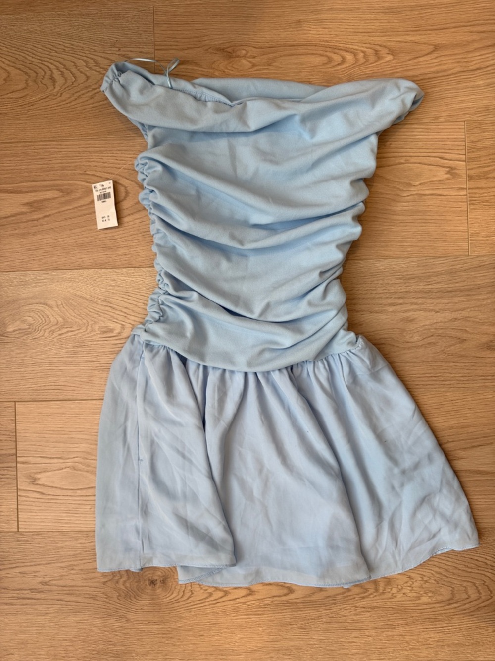 Light Blue Ruched Dress